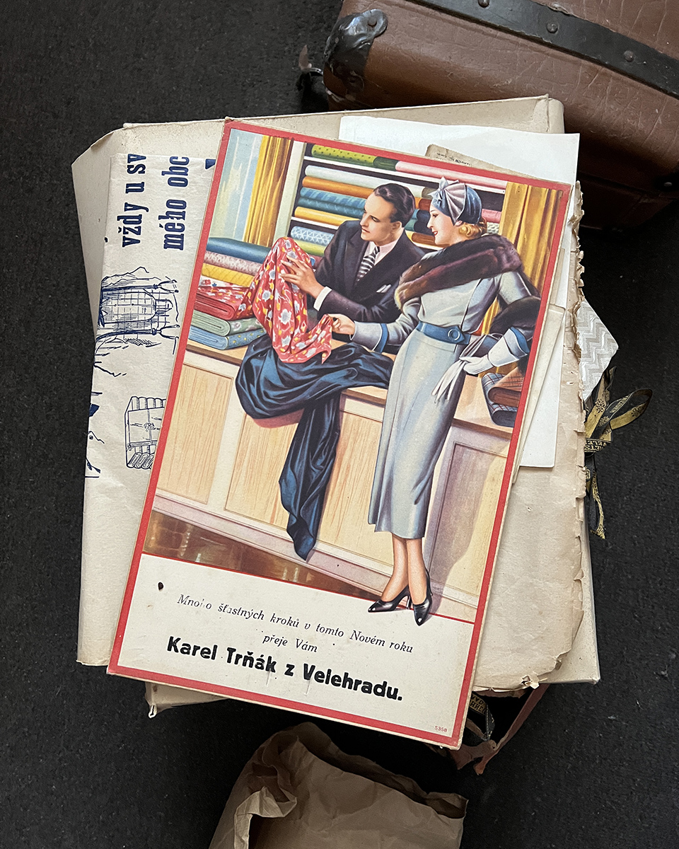 Reklamní letáčky galanterie Trňák Galanterie a látky Karel Trňák z Velehradu